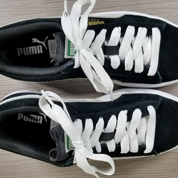 Puma Suede PS Classic Kids Sneaker, Black Suede, Big Kid Size 6 / 38 - Picture 8 of 9